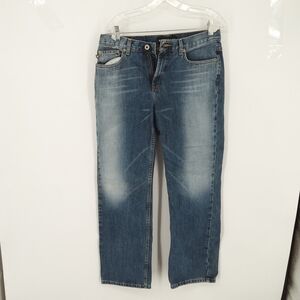 EXPRESS 11/12 VINTAGE LOW RISE BOOT CUT JEANS
